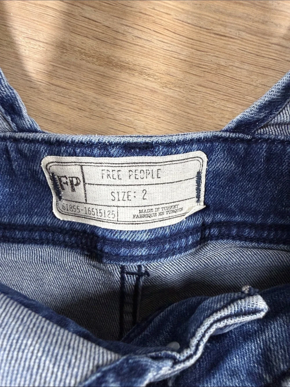 Free People Denim Wide Leg Overalls Suspender Jumpsuit Blue Wash Size 2
